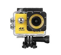 KJUEQ 4K Action Camera HD 1080P 30m Waterproof Sport Camera 170° Wide Angle Infrared 2.0 Inch Screen Video Camcorder(Giallo)