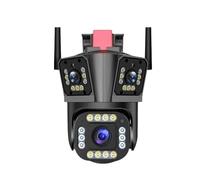 KJUEQ 5K 12MP PTZ Surveillance Camera Three Lens Two Way Audio Auto Tracking Color Night Vision IP66 Security Camera(5K No SD Card)