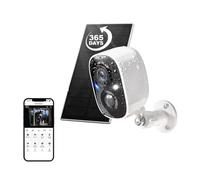 KJUEQ 5MP 365 Days Video Support Max 128G SD Card Cloud Storage Outdoor Color Night Vision Security IP Battery Camera(Cam Add 32G Card)