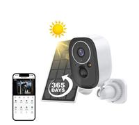 KJUEQ 5MP Battery Outdoor Solar CCTV Night Vision Security Surveillance Waterproof Cameras Work With Baby Monitor(Cam Add 32G Card)