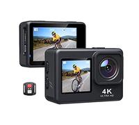 KJUEQ 60fps 4K Action Camera 16MP 2.0 Inch LCD EIS 4x Zoom Video Shooting 30m Waterproof Go Sports Helmet Pro Cam(With 32G SD Card)