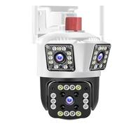 KJUEQ 6K 12MP Three Lens Camera 8X Zoom Auto Tracking 4K PTZ IP Cam Security Protection Outdoor CCTV Surveillance Camera For Home(6K 12MP Camera)