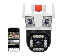 KJUEQ 6K 12MP Three Lens PTZ Camera With Three Screen Ai Human Detection Auto Tracking Outdoor Security Surveillance IP Camera(12MP Camera)