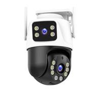 KJUEQ 8MP 4K 360º Camera Dual Lens Outdoor Wireless CCTV Camera AI Tracking Security Protection Surveillance Cameras(8MP Add 32GB)