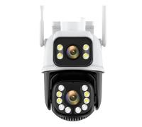 KJUEQ 8MP 4K Dual Lens Dual Screen PTZ IP Camera Outdoor 4MP HD Ai Human Detection Security Protection CCTV Surveillance(8MP Add 128G SD Card)