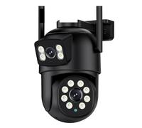 KJUEQ 8MP 4K Dual Lens PTZ IP Camera With Dual Screen 4MP HD 4X Digital Zoom Auto Tracking Wireless Outdoor Surveillance Camera(8MP Add 64G Card)