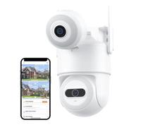 KJUEQ 8MP Camera PTZ Dual Screen AI Auto Tracking Night Vision CCTV Surveillance Camera Outdoor 4MP Security IP Camera(8MP with 128G Card)