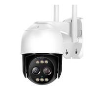 KJUEQ 8MP Dual Lens 2.8mm -12mm 10X Zoom 4K PTZ IP Camera Outdoor AI Human Tracking CCTV Audio Security Video Surveillance(WIFI Add 128G Card)