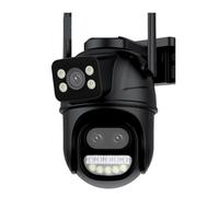 KJUEQ 9MP 5K HD IP Camera Outdoor 8x Zoom Three Lens Dual Screens PTZ Camera Auto Tracking 6MP Home Security CCTV Surveillance(6MP Add 128G Card)