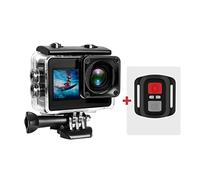 KJUEQ A10 Action Camera 4k EIS Ultra HD 20MP 170D Underwater Waterproof Cam Touch Screen 4X Zoom Video Go Sport Pro Cam(3,Cam and Remote)