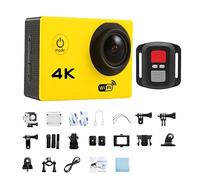 KJUEQ Action Camera Ultra HD 4K/30fps 2.0-inch 170D Underwater Waterproof Helmet Video Recording Cameras Sport Cam(Giallo)