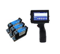 KJUEQ Handheld Inkjet Printer, Intelligent Hand-held Inkjet Printer Multilingual Switching Ink Cartridge Does Not Encrypt 12.7mm Carton Plastic(Three ink cartridges)