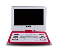 KJUEQ HD Big Screen 14 Inch Video DVD Player Portable Dvd Support Card U Disk Game Move MP3 Speaker Support Digital TV Game Consoles(Rosso)