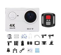 KJUEQ Mini Action Camera 2.0-inch Screen 30FPS/170D Waterproof Helmet Camera Underwater Telecontrol Cam Ultra HD 4K Action Camera(No Card,Silvery-Telecontrol)