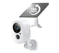 KJUEQ Rechargeable Battery Outdoor Wireless 5MP IP Surveillance CCTV PIR Protection Solar Camera With Siren Cam(Cam Add 128G Card)