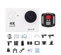 KJUEQ Ultra HD 4K/30fps Outdoor Mini Action Camera Remote Control Sport Camera Waterproof Pro Moto Helmet Sports Camera(No Card,White-Telecontrol)