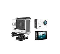 KJUEQ Ultra HD Underwater Camera H9R 12MP 2inch LCD 30M Waterproof 170D Remote Control Helmet Bicycle Video Camera Outdoor Sport Cam(H9 No Remote,Bianco)