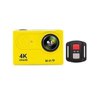 KJUEQ Ultra HD Underwater Camera, H9R 4K Remote Control Sports Video Recording Camcorder DVR DV Waterproof Pro Mini Helmet Camera Accessories Kit(Giallo)