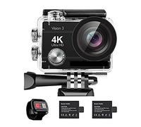 KJUEQ Waterproof 4K Action Camera 16MP Vision 3 Underwater Waterproof Camera 170° Wide Angle Sports Cam With With Accessories Mount Kit