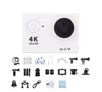 KJUEQ Waterproof Action Camera 4K Ultra HD 4K Action Camera 1080P/30fps 2.0-inch Screen 170D(No Card,Bianco)