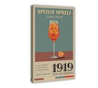 KJUFE Aperol Spritz Classic Cocktails Poster Canvas Poster Wall Art Decor Print Picture Paintings for Living Room Bedroom Decoration 16x24inch(40x60cm)