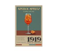 KJUFE Aperol Spritz Classic Cocktails Poster Canvas Poster Wall Art Decor Print Picture Paintings for Living Room Bedroom Decoration 08x12inch(20x30cm)