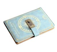 KJUUQBZL A5 200 Pages Notebook Retro Password Book With Lock Diary Binder Thickened Creative Hand Ledger Student Notepad Stationery(Aquamarine)