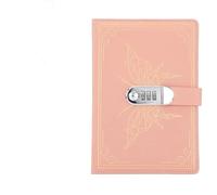 KJUUQBZL A5 Password Notebook Vintage Bullets Log With Lock Privacy Secret Notepad Cut Stationery Notes Book Student Gift School Supplies(Pink)