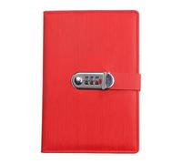 KJUUQBZL A5 Retro Password Book With Lock Diary Book Student Notebook Lock Notebook(Red)