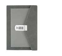 KJUUQBZL Book With Secret Notes Trifold School Password Office Notebook Supplies Agenda Lock Notepad Meeting Diary Student(Grey)