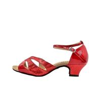 KJUUQBZL Girls Ballroom Women's Latin Tango Dance Shoes Heeled 3.5cm/5.5cm Sales Silver Gold Black Blue Color(Green,36)