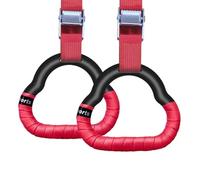 KJUUQBZL Gymnastics Rings For Kid ABS Gym Ring Adjustable Straps Buckles Pull-up Workout Artistic Gymnastics Equipment Tool 88(2m red)