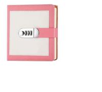 KJUUQBZL Journal Square Notepad Password Lock Diary Small Agenda 200 Pages Notebooks Stationery Notebook Planner Writing Pads Office(Pink)