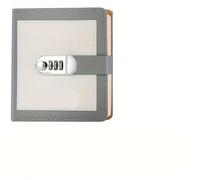 KJUUQBZL Journal Square Notepad Password Lock Diary Small Agenda 200 Pages Notebooks Stationery Notebook Planner Writing Pads Office(Grey)