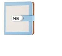 KJUUQBZL Journal Square Notepad Password Lock Diary Small Agenda 200 Pages Notebooks Stationery Notebook Planner Writing Pads Office(Blue)