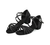KJUUQBZL Latin Dance Shoes 24-41 Children Girls Women's Tango Dance(Black5,30)