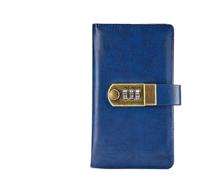 KJUUQBZL PU Leather Travel Notebook With Digits Password Lock A6 Agenda Diary Journal Notepad Business Stationery Black Red Brown Blue(Blue A6)