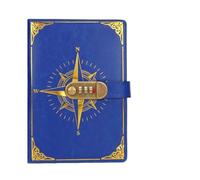 KJUUQBZL Retro Notebook Password Pad With Lock A5 Diary Thickened Creative Handbook Student Note Stationery Notebook Hand Ledger Notepad(Deep Blue)
