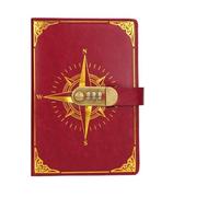 KJUUQBZL Retro Notebook Password Pad With Lock A5 Diary Thickened Creative Handbook Student Note Stationery Notebook Hand Ledger Notepad(Wine)