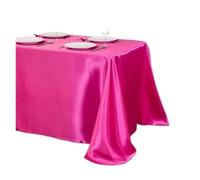 KJUUQBZL Solid Color Satin Table Cloth Tablecloth Cover Overlay For Birthday Wedding Banquet Restaurant Festival Party Supply(Rose Red,145x275cm)