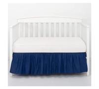 KJUUQBZL Valance Sheet Crib Bed Skirt Add White Top Sheets -4 Sides Pleated Ruffles for Baby Boys Girls Toddler Nursery Bedspread(Dark Blue,70x140x36cm)