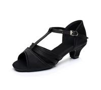 KJUUQBZL Women Latin Dance Shoes Salsa Tango For Girls Ladies(Black 4CM,39)