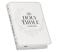 KJV Bible Compact Large Print Faux Leather White