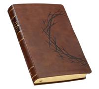 KJV Bible Giant Print Full Size Faux Leather Crown of Thorns/Amazing Grace, Brown