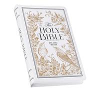 KJV Bible Thinline LP White and Gold W/Zipper