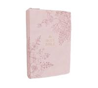 KJV Compact Large Print Bible, Pink Leathersoft Zipper Closure, Red Letter, Comfort Print