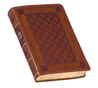 KJV Holy Bible, Giant Print Full-Size Faux Leather Red Letter Edition - Thumb Index & Ribbon Marker, King James Version, Brown Diamond