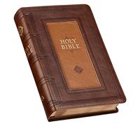 KJV Holy Bible, Giant Print Standard Size Faux Leather Red Letter Edition - Thumb Index & Ribbon Marker, King James Version, Saddle Tan/Butterscotch