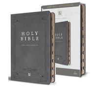 KJV Holy Bible, Giant Print Thinline Large Format, Gray Premium Imitation Leather with Ribbon Marker, Red Letter, and Thumb Index: King James Version, ... Print Large, Red Letter, and Thumb Index