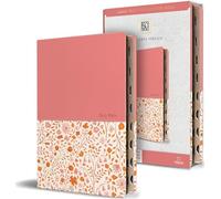 KJV Holy Bible, Large Print Handy Size Format, 2 Piece Pink Floral Leathersoft with Ribbon Marker, Red Letter, Thumb Index: King James Version, 2 ... With Ribbon Marker, Red Letter, Thumb Index
